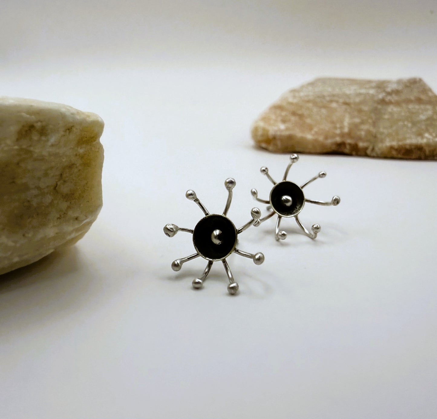 Sterling Silver Dandelion Stud Earrings