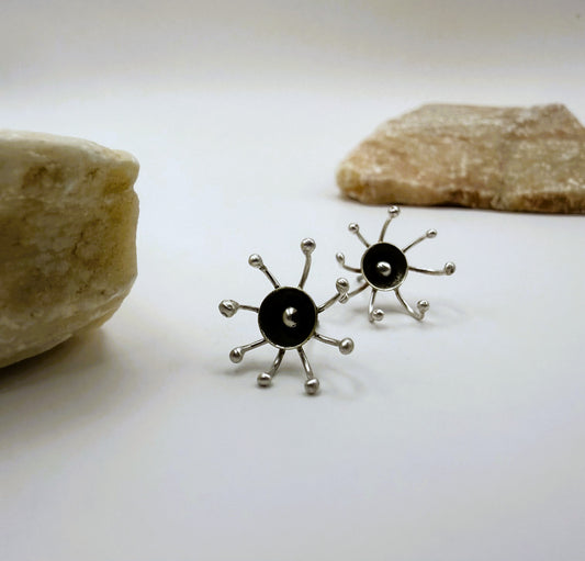 Sterling Silver Dandelion Stud Earrings