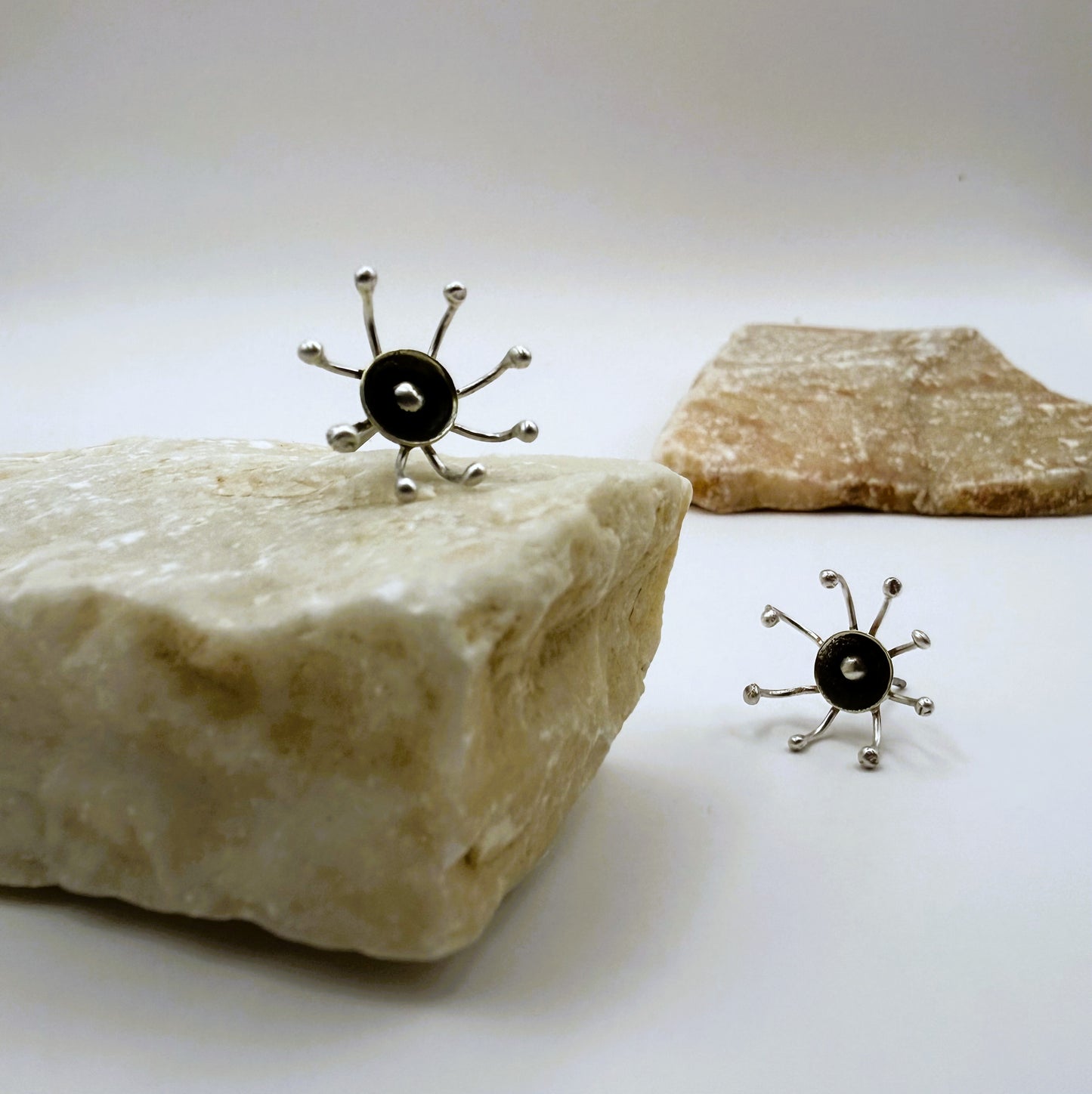 Sterling Silver Dandelion Stud Earrings