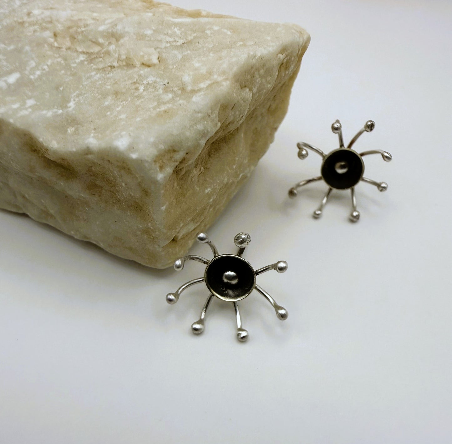 Sterling Silver Dandelion Stud Earrings