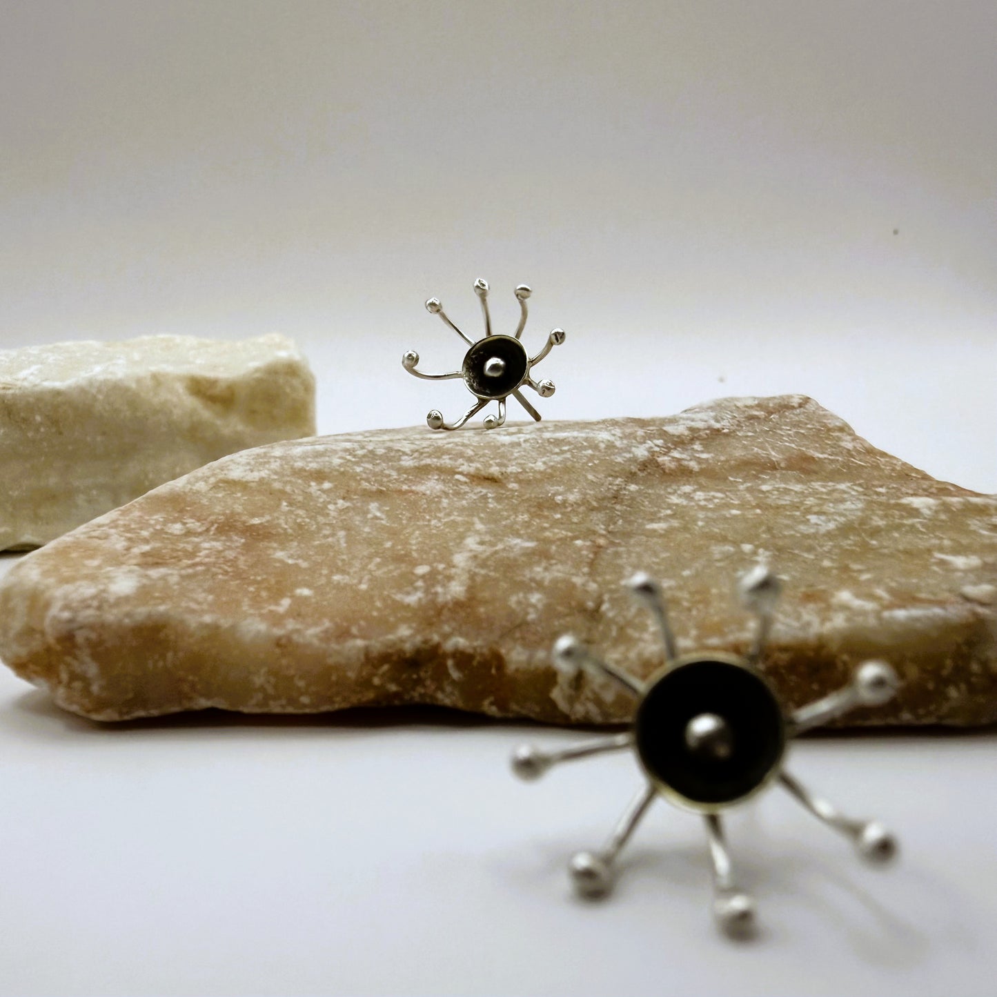 Sterling Silver Dandelion Stud Earrings