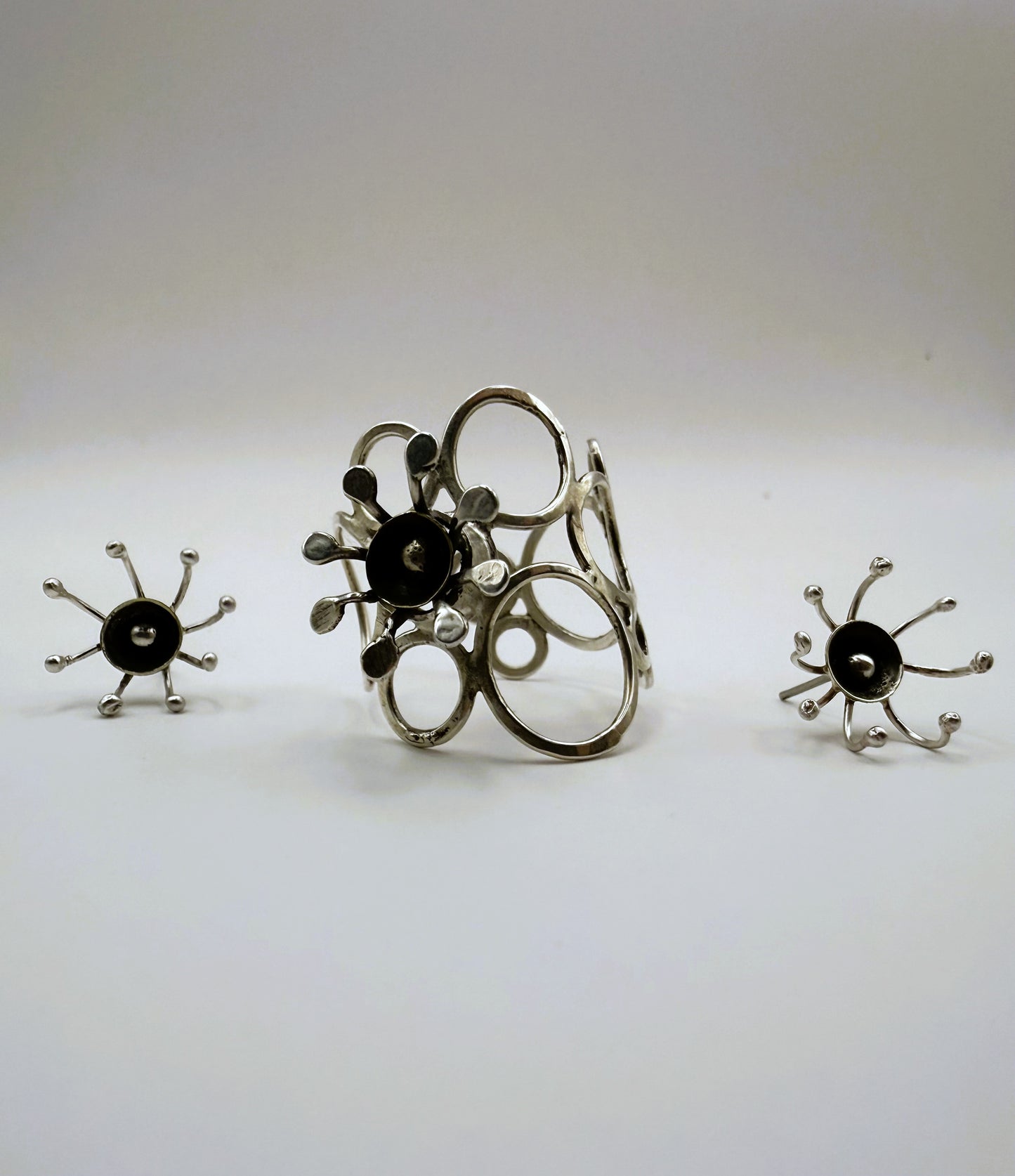 Sterling Silver Dandelion Stud Earrings