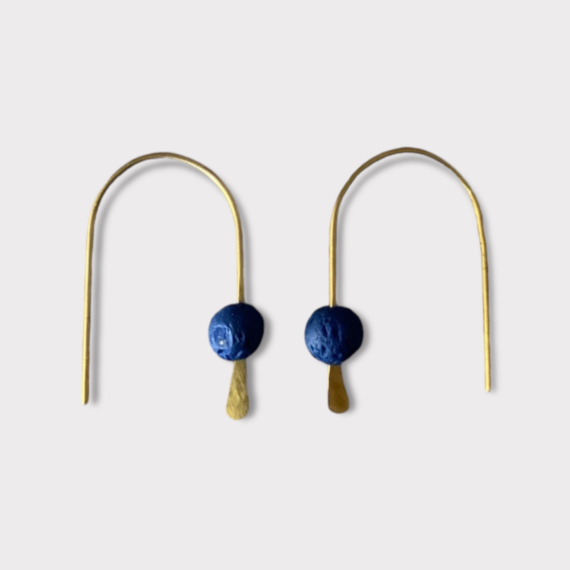 minimalist-arc-line-earrings-with-blue-lava-stone-jewelry-by-meow-minimalist-collection-front-view